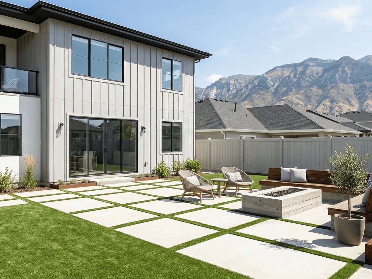 Travertine paver patio installation